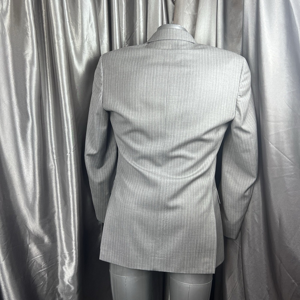 Brooks Brothers Regent Fit 41L Men's Coat Jacket Gray Stripe Tollegno 1900 Italy - Picture 6 of 16